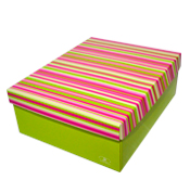 caja rayada verde
